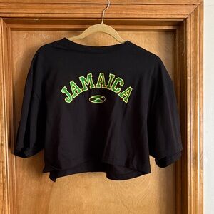 Black Jamaica Cropped T-Shirt